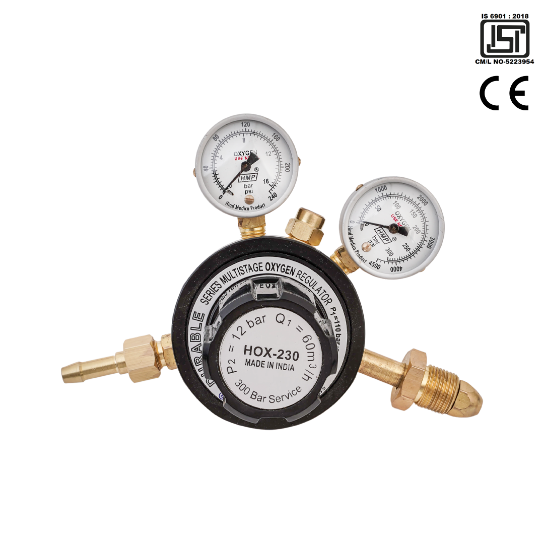 Double Stage Double Gauge Durable Oxygen Gas Brass body Regulator