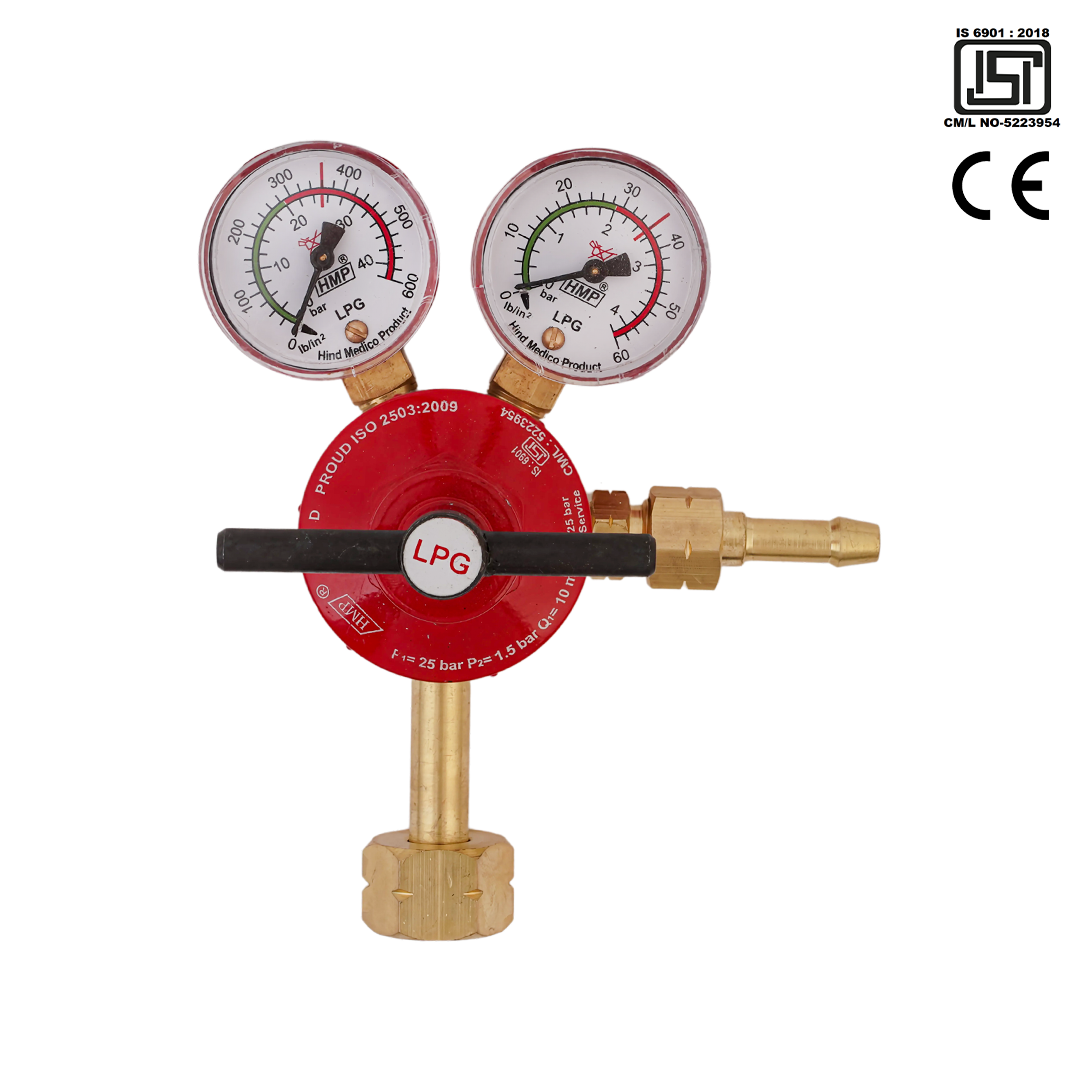 Single Stage Double Gauge LPG Gas Pressure Regulator