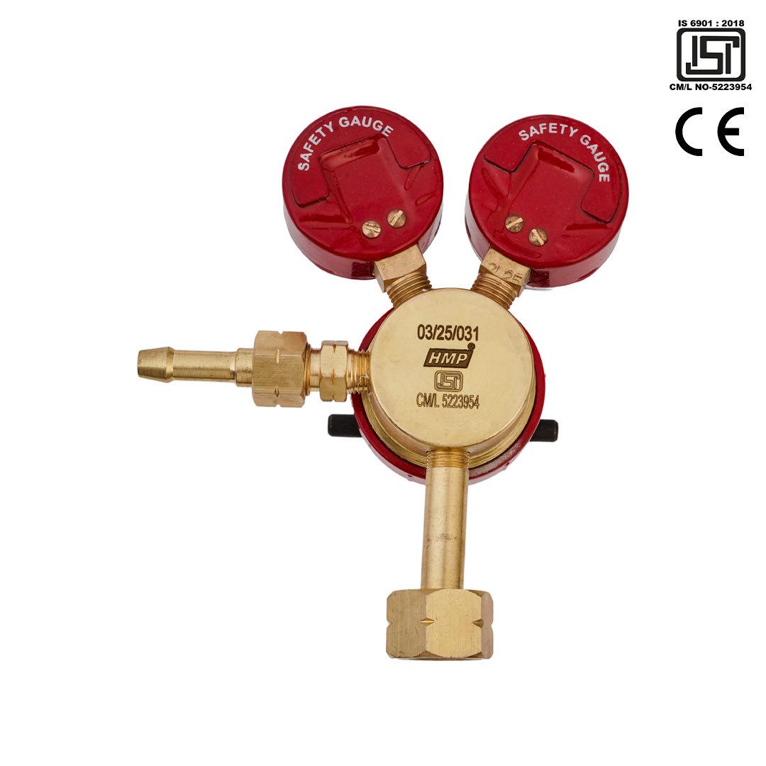 Single Stage Double Gauge LPG Gas brass body Regulator