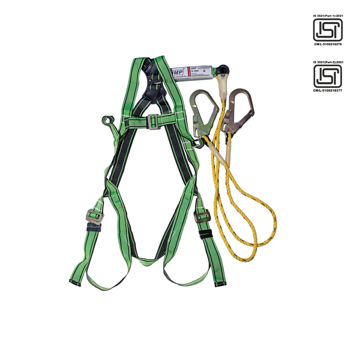 The LEO 1 harness offers a dorsal D-ring for fall arrest and two textile chest loops for ladder climbing,